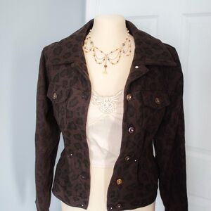 Vintage Dollhouse cheetah print wool jacket/coat.